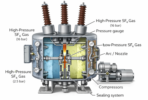 Figure 5. Double Pressure SF6 Circuit Breaker.png